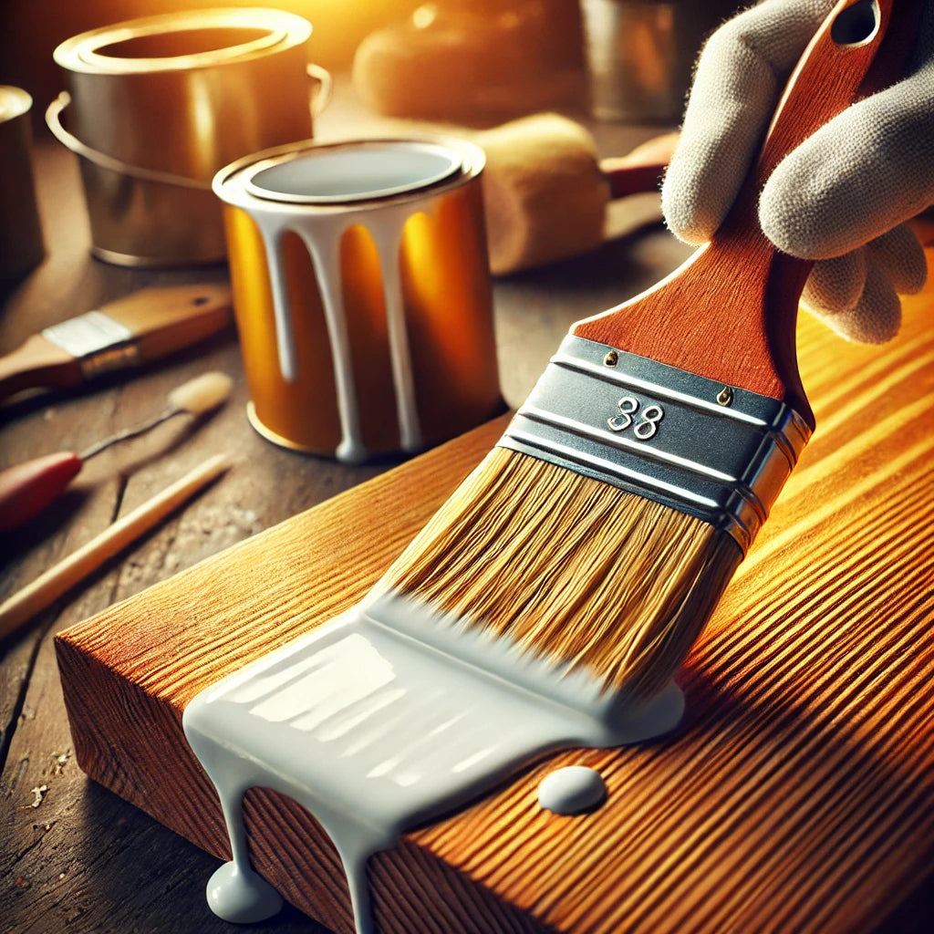 Houtwerk schilderen foto